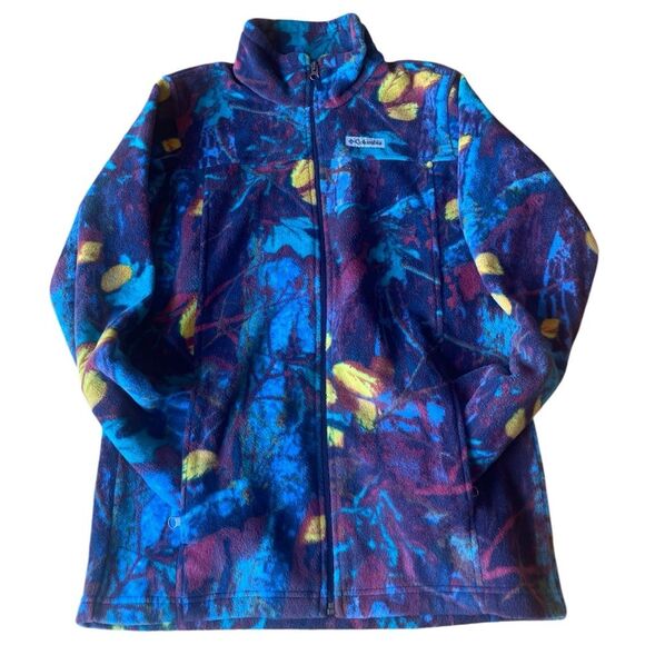 Columbia Zing Lii Fleece Jacket Youth Boys Size XL Collegiate Navy Timberwolf - Picture 3 of 10